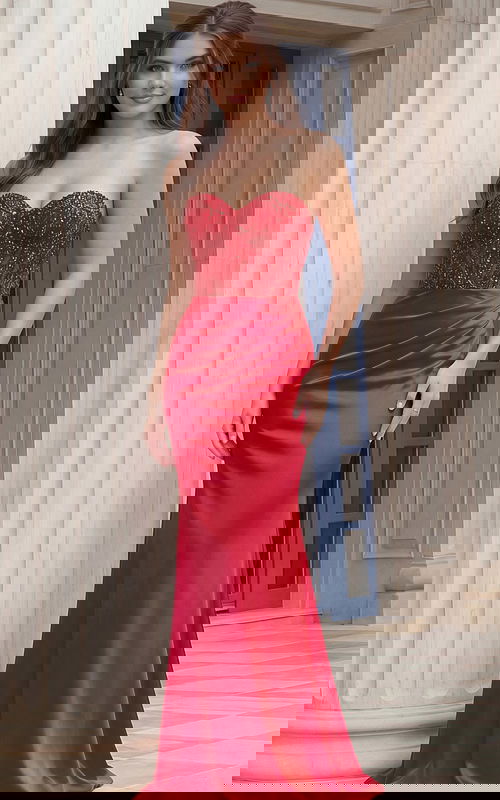 strapless sweetheart neckline corset bodice dress 43589