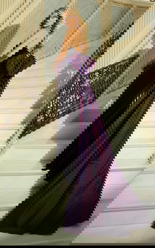 mermaid velvet dress with bow detail in the back 46642